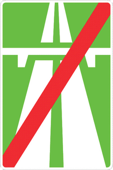 5.2 Конец автомагистрали (1350х900 мм) - Дорожные знаки - Знаки особых предписаний - vektorb.ru